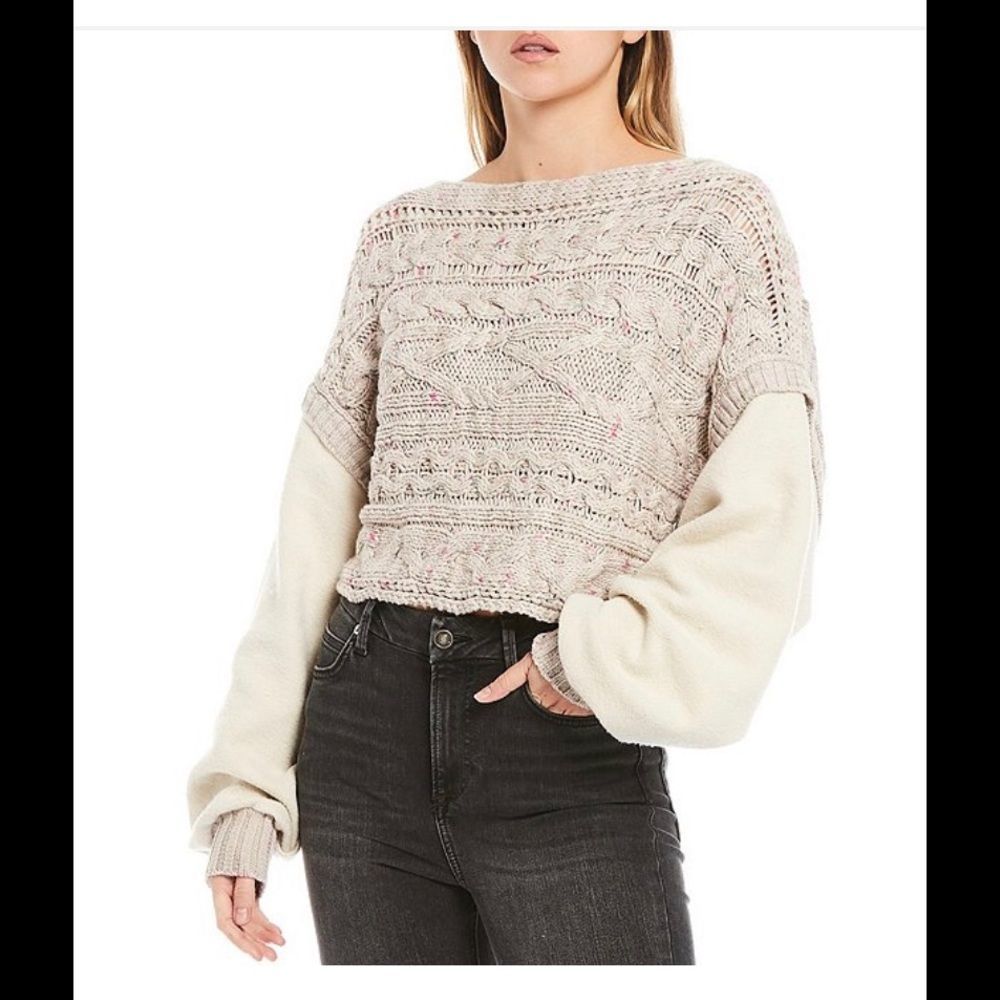 Free People Cropped Sweater - Picture 1 of 3
